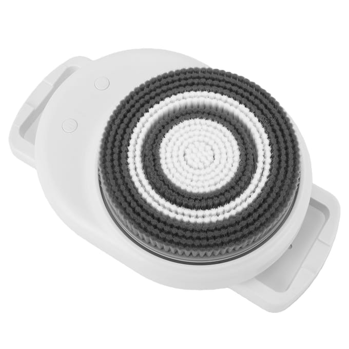Wandgemonteerde Lichaamsborstel IPX7 Waterdicht Handsfree Exfoliërende Borstel Verstelbare Hoogte met 3 Borstelkoppen gray