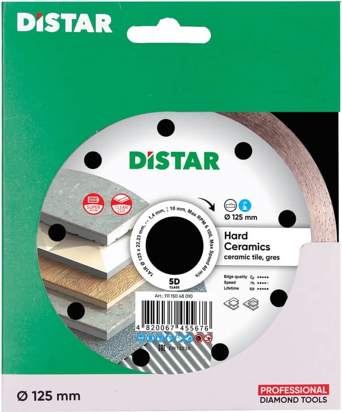 125 mm Diamantzaagblad Distar Hard Ceramics, Keramiek