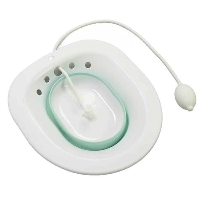 Zitbad Opvouwbaar Multifunctioneel PP Siliconen Toiletbril Zitbad voor Aambeien Postpartum Zorg white