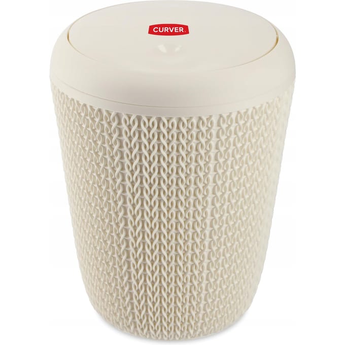 CURVER Badkamer Afvalbak Kantelbaar 6L Crème