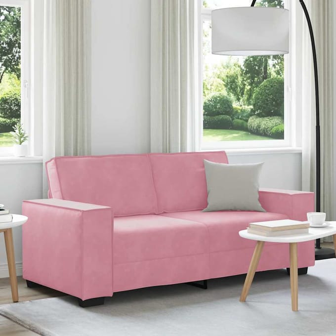 vidaXL - Tweezitsbank - 180x78x84 - cm - fluweel - roze