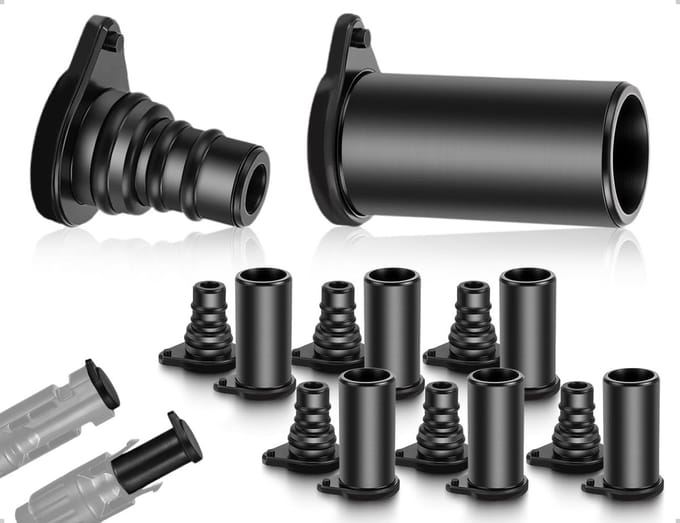 Dailygoods - Innovra - Set van 6 Paar Waterdichte Stofdichte Zonnepaneel Stekkers