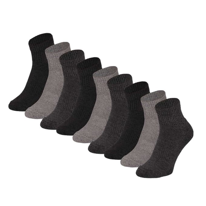 Sport Quartersokken - 9-Pak - Multi grijs / 42/47
