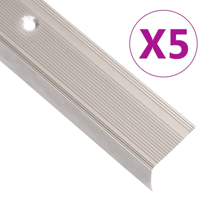 vidaXL - Trapneuzen - L-vormig - 5 - st - 100 - cm - aluminium - champagnekleurig