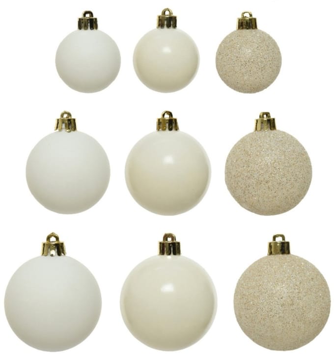 Decoris kerstballen - 30x - 4, 5 en 6 cm - kunststof - wol wit