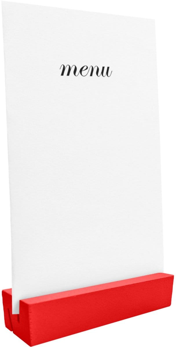 CombiCraft Blanco houten kaarthouder 100x30mm rood - per stuk
