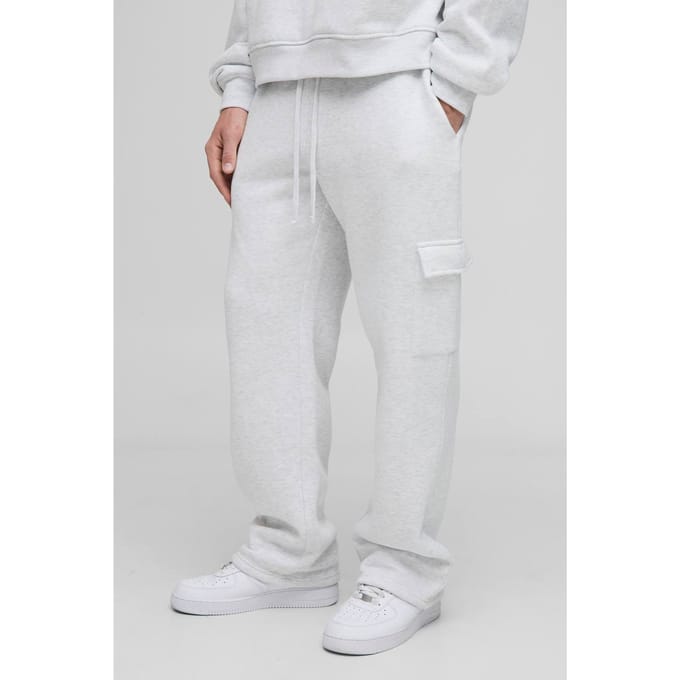 Basis cargo jogger met rechte pijpen | Grey Marl | Size Medium