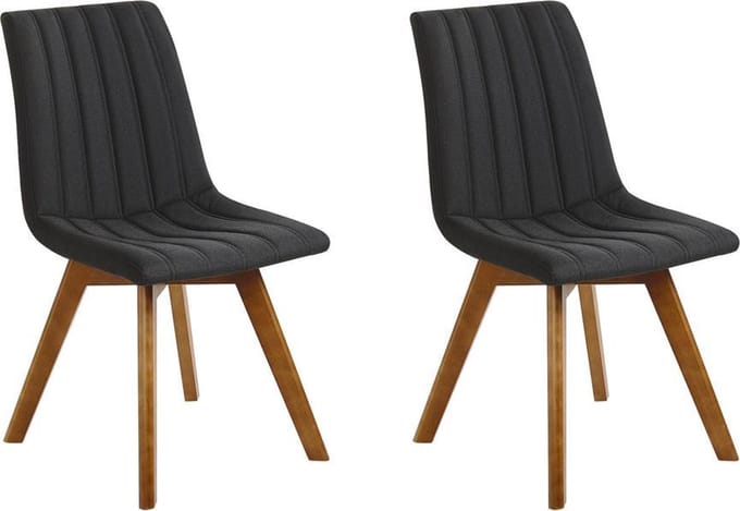 CALGARY - Eetkamerstoel - Zwart - Polyester