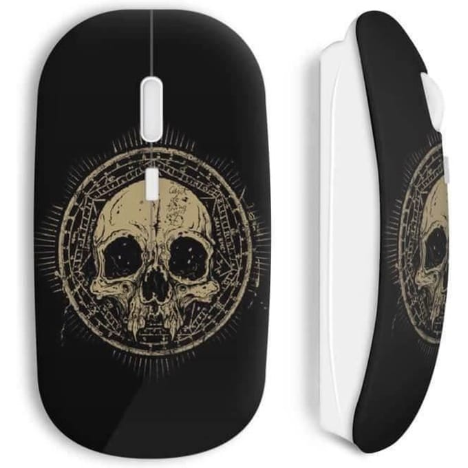 Souris sans Fil Tête de mort Black