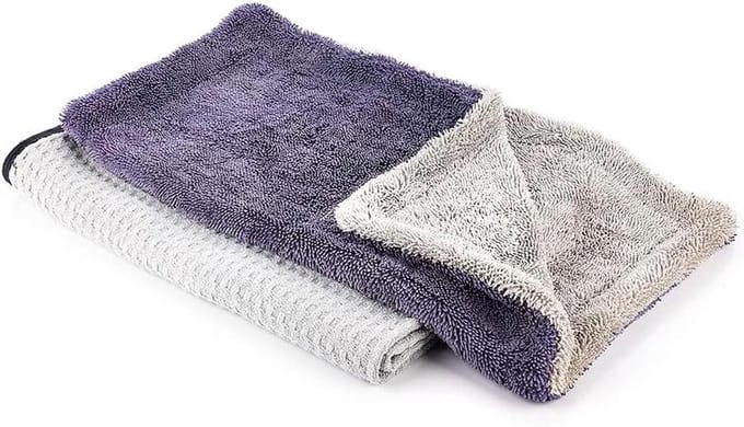 Microfiber Droogdoeken - Auto Poetsdoeken - Voertuig Drogen - Super Absorberend - 2 Stuks - Grijs