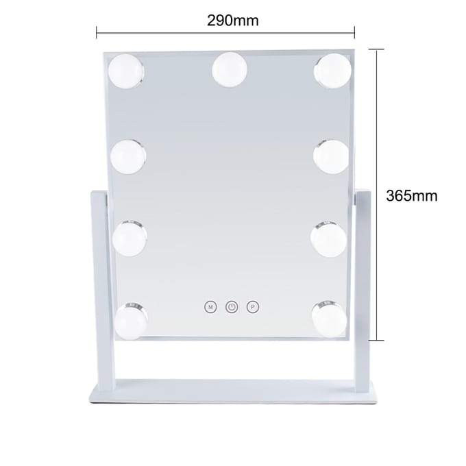 USB-aangedreven Verstelbare Helderheid High-definition LED Make-upspiegel met Lampjes wit