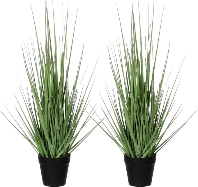 Mica Decorations - 2 st - gras kunstplant - groen - H53 x D30 cm