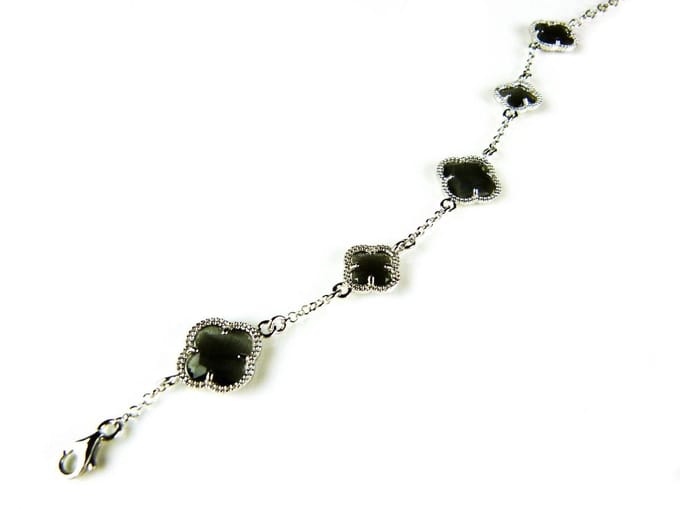 model 5 fiori armband in zilver donkergrijs