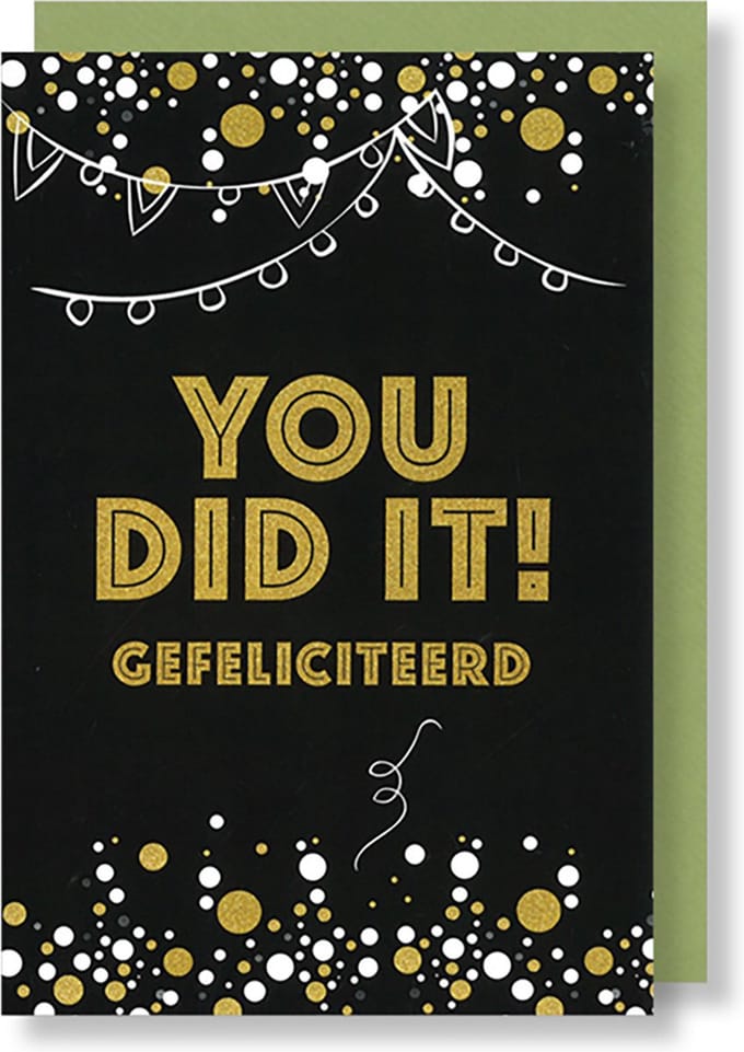 MGPcards - 6 Wenskaarten met gekleurde envelop - Geslaagd - You did it - 11,5 x 17 cm