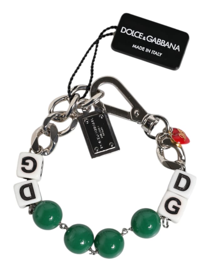 Zilverkleurige Messing Kralen Dobbelsteen Logo Versier Charm Armband