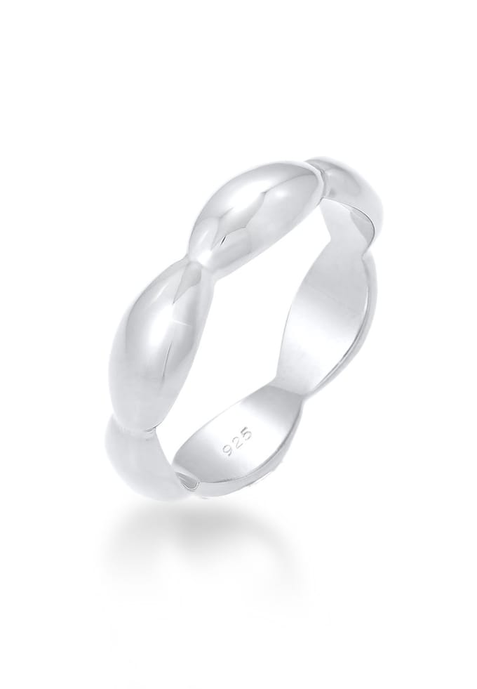 Elli - Ring - Dames Band Ring Basic Gebogen Geo Look in 925 Sterling Zilver Verguld - Dames