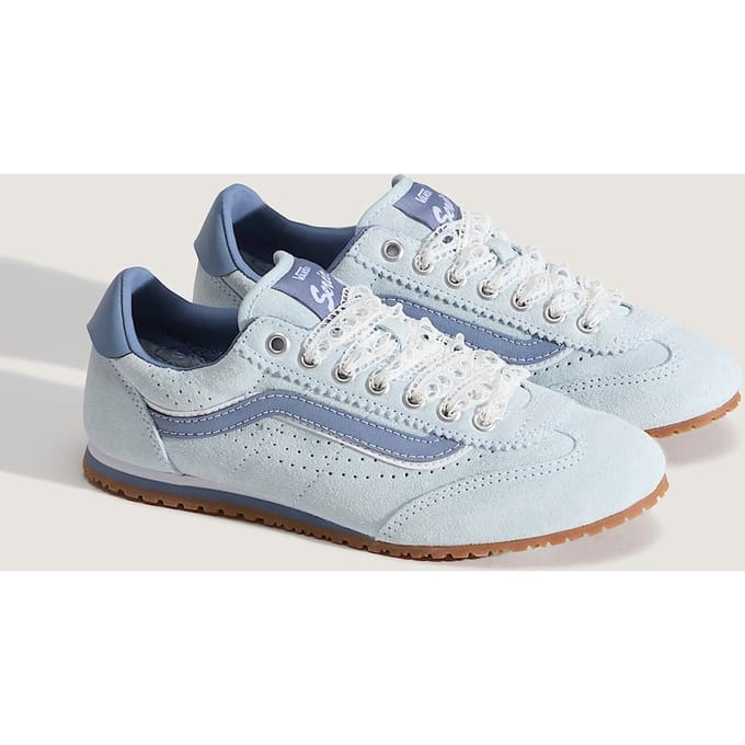 Vans Super Lowpro Suède Dames Blauwe Sneakers