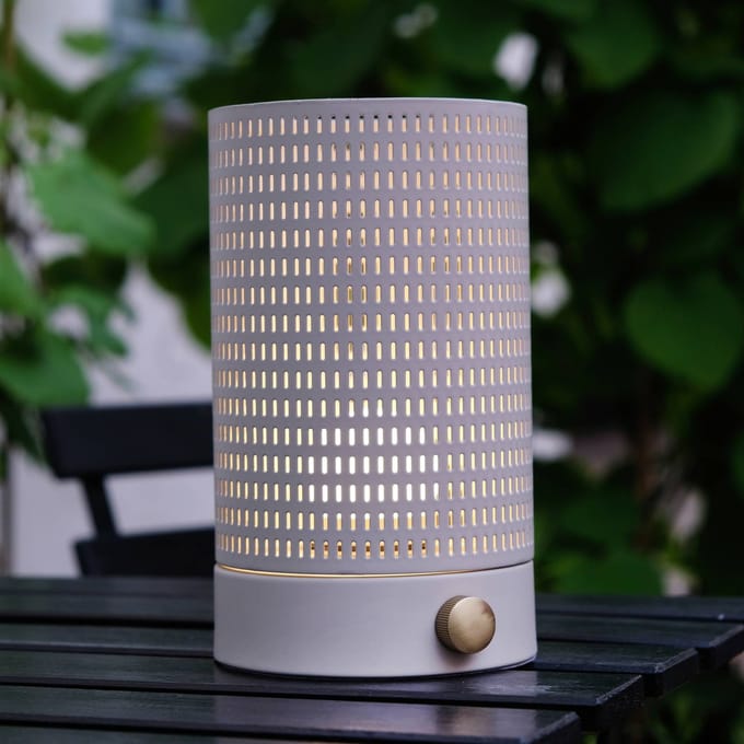 Dyberg Larsen LED tafellamp op batterijen Mesh, wit, hoogte 20 cm