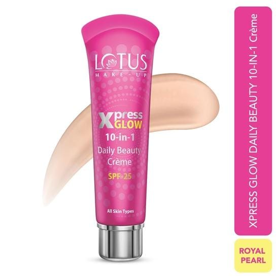 Lotus Herbals Make-up Xpress Glow 10 in 1 SPF 25 Daily Beauty Cream (Royal Pearl, 30g) beige