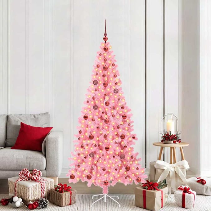 vidaXL - Kerstboom - Roze - 210 - cm - PVC