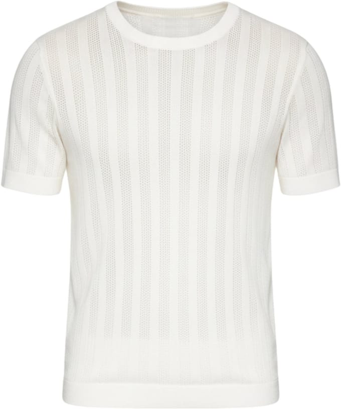 OMBRE T-shirt - Viscose - Korte Mouw - Effen Wit M