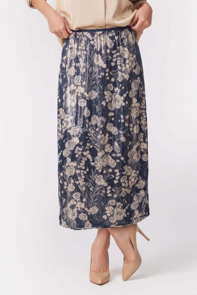 ARKET Joplin Metallic Rose Blue Größe: 36 | Midiröcke Outlet | Damen | Blau