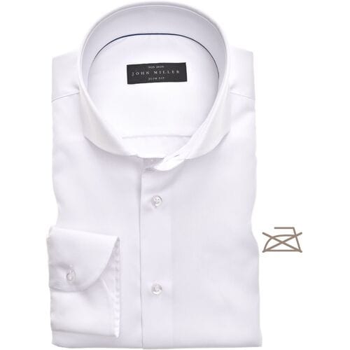 John Miller Overhemd Slim Fit Uni Non Iron Wit / male