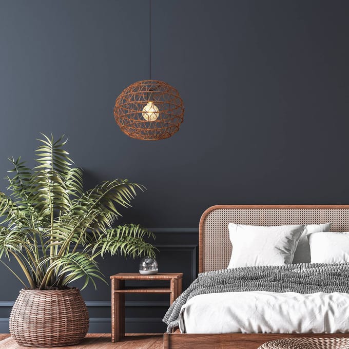 Globo - hanglamp - Senni - bruin - metaal - Ø 39cm - E27 - 15689H1B