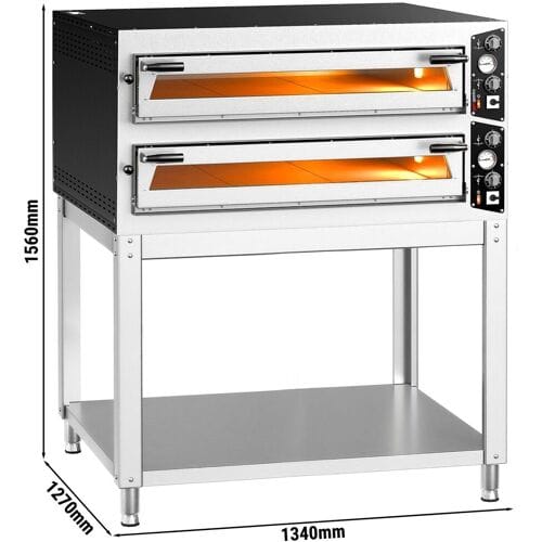 GGM Gastro Elektro Pizzaofen - 9+9x 35cm (Breit) - Manuell - inkl. Untergestell