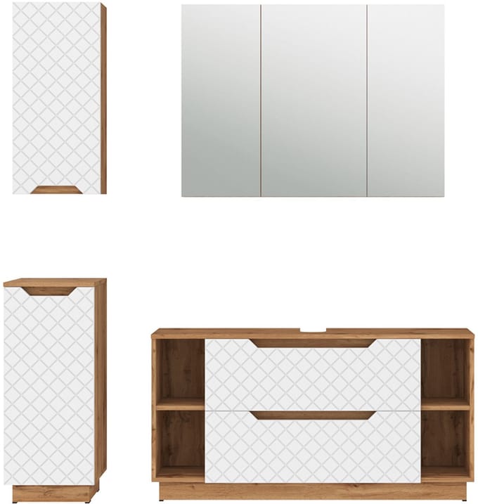 Vicco Badkamermeubelset Lotta, Wit, 4-delig