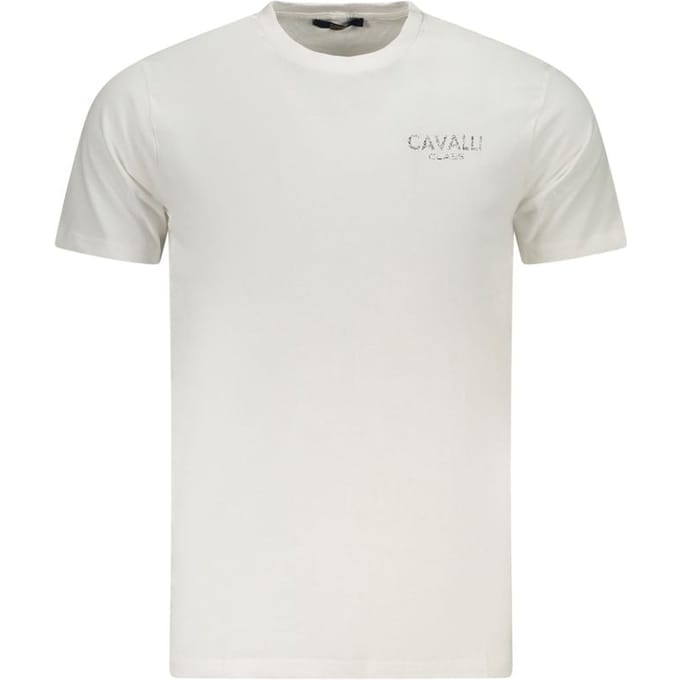 Cavalli Class Bianco Katoenen Heren T-shirt