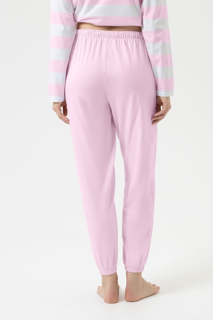 pyjamabroek met elastische beenboorden model 'Solid Love'