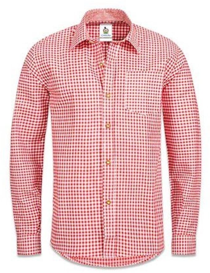 Tiroler Overhemd Rood/Wit Gigalitz - Maat XL