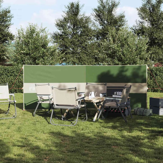 vidaXL - Windscherm - camping - waterdicht - 344x120 - cm - groen