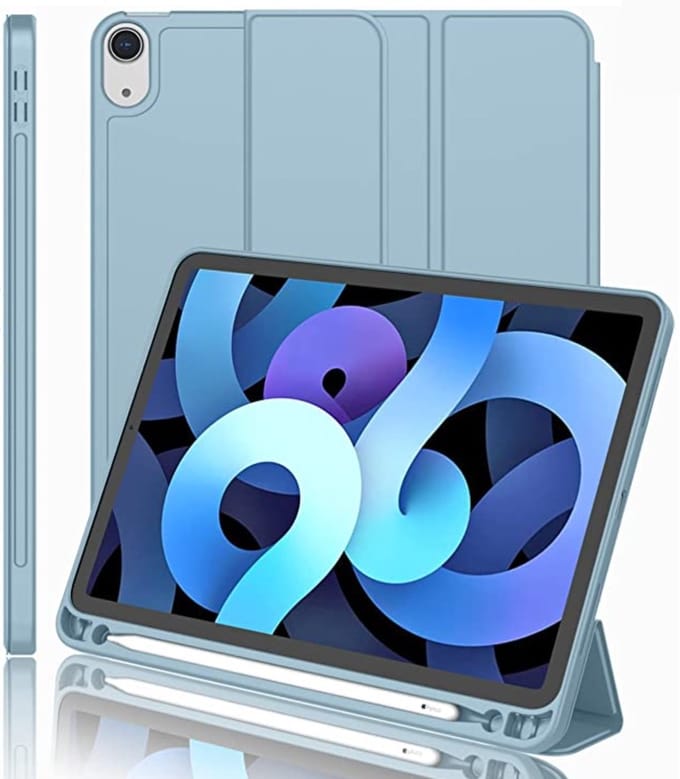 EtuiTab - Smartcase voor iPad - Blauw - Met Rysik Houder - Silikon en Kunstleer