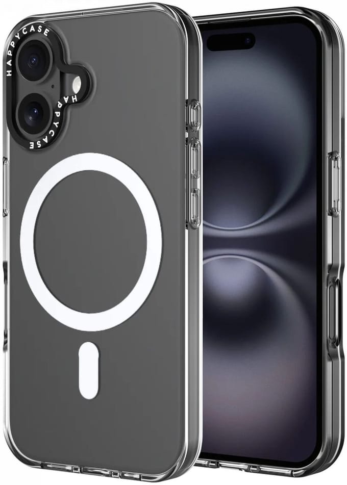 HappyCase Joy Hoesje | Geschikt voor Apple iPhone 16 Plus | Compatibel met MagSafe | Back Cover | Crystal Clear