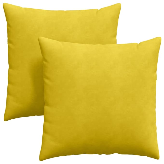 vidaXL - Zitkussens - 2 - pcs - Geel - 80 - x - 80 - cm - Corduroy - stof