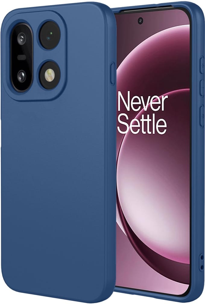 MobyDefend Hoesje - Geschikt voor OnePlus 15 - Matte Siliconen Backcover - Blauw
