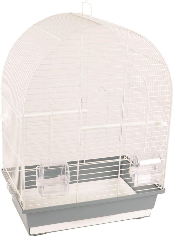 Flamingo Vogelkooi Klara 1 Grijs/Wit - Wit/Grijs - 39 x 25 x 53 cm