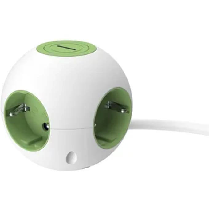 Sencys Stekkerdoos Globe 4-voudig Wit/groen 1,4 Meter
