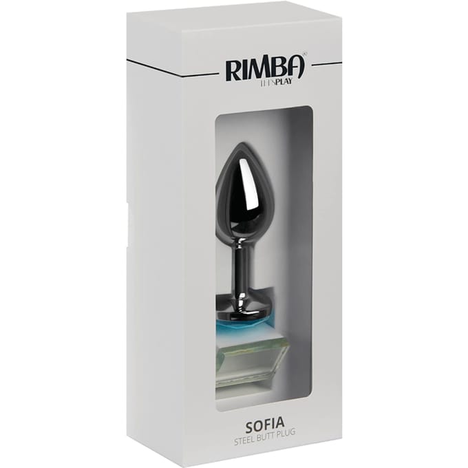 Rimba - Sofia - Metalen Buttplug Met Kristal - Blauw