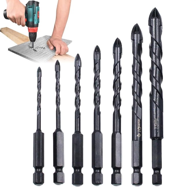 Tegelboor Set - Metaal Boren - Metselwerk Boren - Titanium Technologie - 7 Delig - Metaal