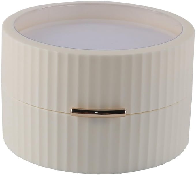 ONF3 - Sieradendoos - Draagbare sieraden-organizer - Wit - Voor ringen en oorbellen - Compact en praktisch - Geschikt voor dames