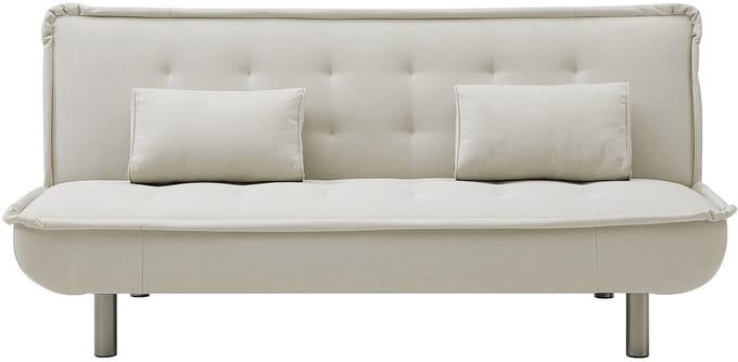 Vente-unique Driezitsslaapbank klik-klak in beige stof MISHAN