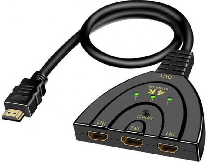 Driehoek hdmi-switch - 4k  tot 2.5 Gb / s