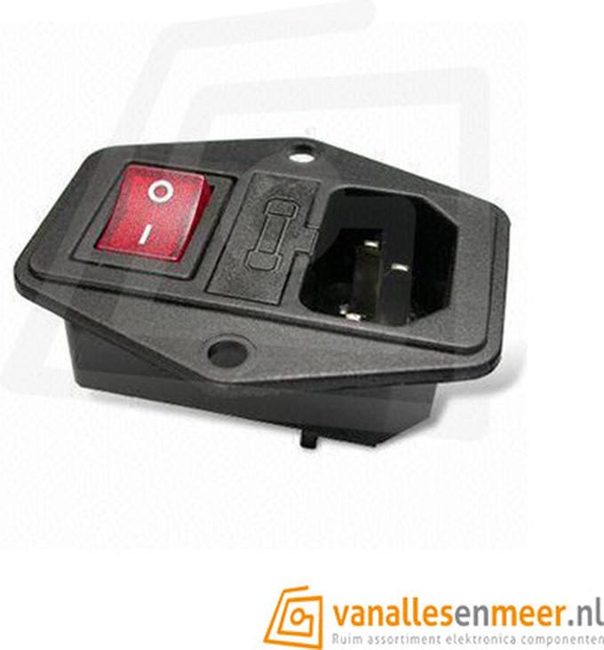 AC C13 Power socket met zekeringhouder en schakelaar