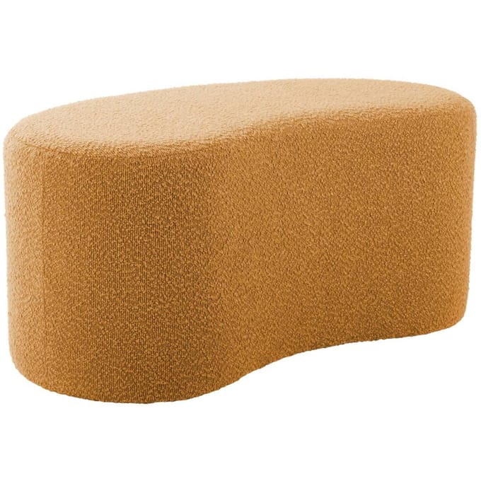 Leitmotiv Poef Ada Wave - Geel - 80x43x36cm - Scandinavisch