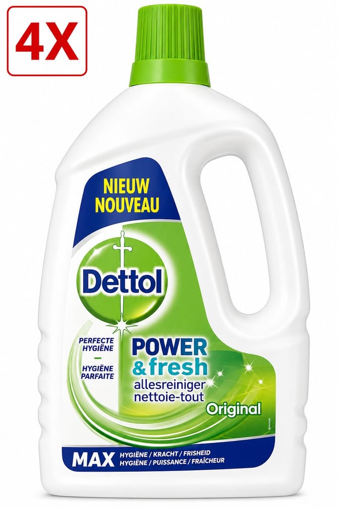 4 x Dettol Allesreiniger Power & Fresh - Original - 1.5 L