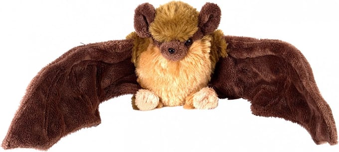 Wild Republic Pluche vleermuis - Bruine knuffel van 30 cm - Realistisch nachtdier