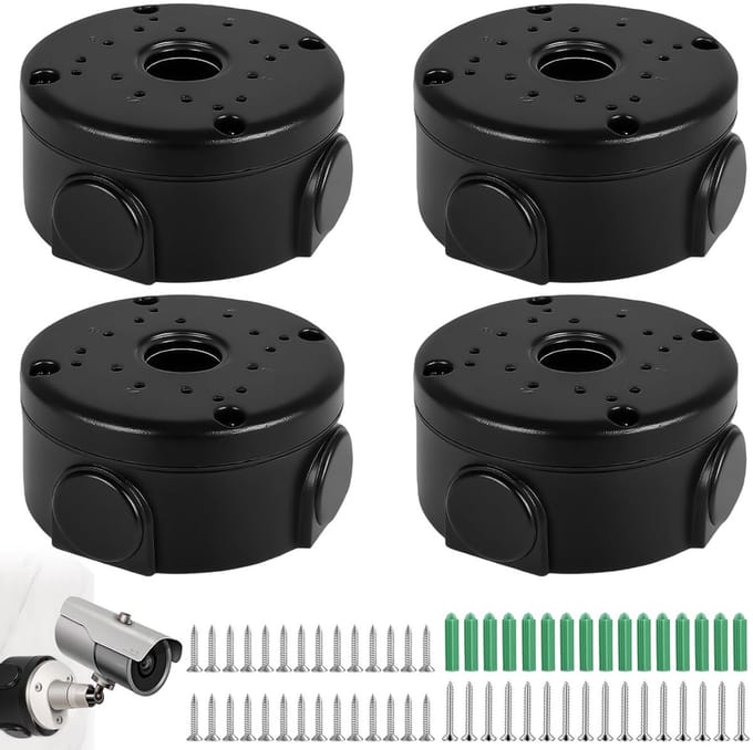 Waterdichte Junction Box voor Dome Camera's - 4 Stuks - Beveiligingscamera Accessoires, Montage, Buitengebruik